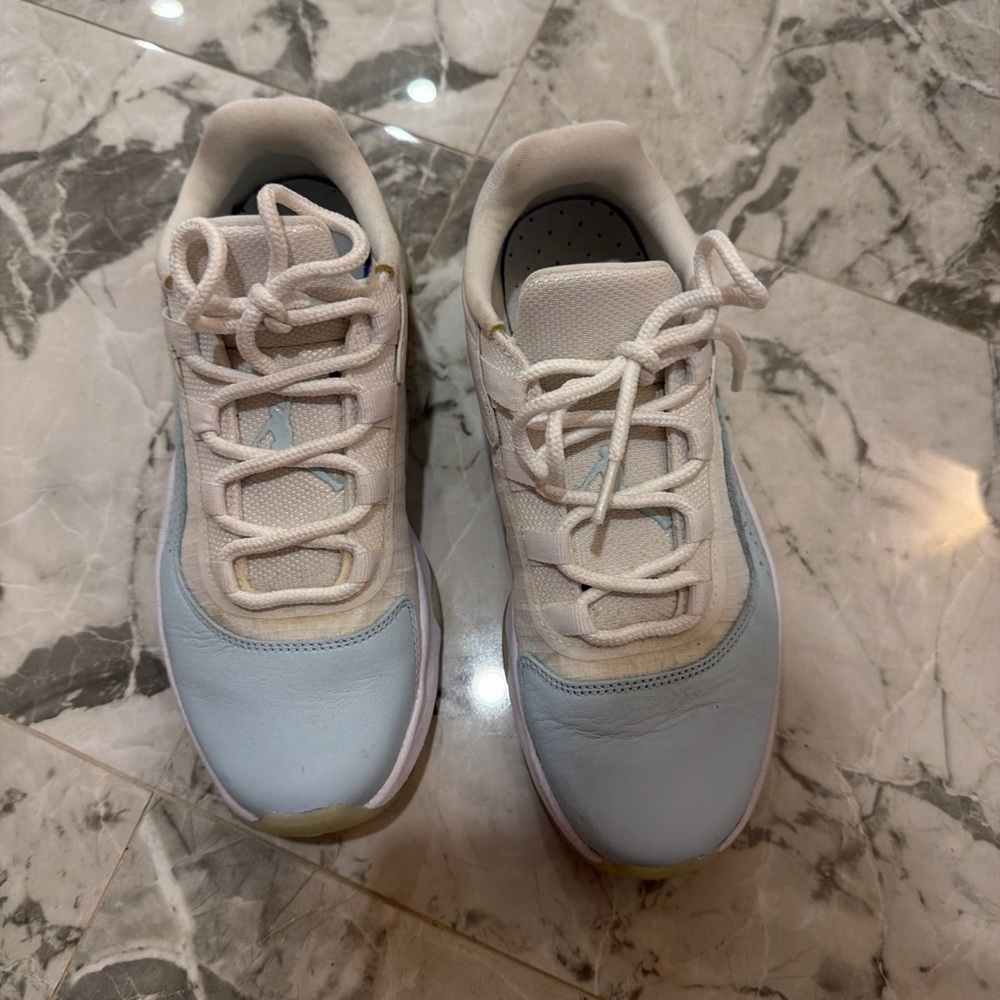 White and Light Blue Sneakers